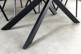 Jedálenský stôl 160 - 200 cm v bielom mramorovom vzhľade