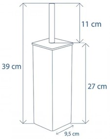 Erga Fonti, WC kefa na postavenie so silikónovou kefou, čierna, ERG-YKA-P.FONTI-SILKA-FB
