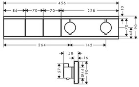 Hansgrohe RainSelect, batéria pod omietku na 2 spotrebiče, chrómová, HAN-15380000