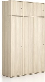 Nadstavba pre skrine FRAME, 3x dvere, 1299 x 450 x 427 mm, cylindrický zámok, dub prírodný