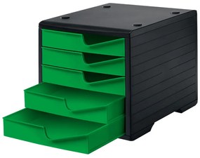 Triediaci box, 5 zásuviek, čierna/zelená
