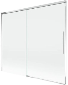 Mexen Rox, 2-krídlová posuvná vaňová zástena 180 x 150 cm, 8mm číre sklo, chrómový profil, 8C9-180-001-01-00