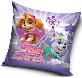 CARBOTEX - Povlak na vankúš / vankúšik Tlapková patrola - Paw Patrol - Skye a Everest / 40 x 40 cm