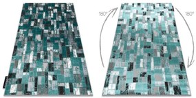 Koberec DE LUXE 6768 Geometrický - štrukturálny - zelený / antracit