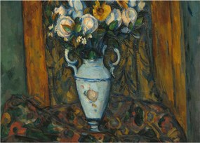 Sklenený obraz - Paul Cézanne, Vase of Flowers, reprodukcia (70x50 cm)