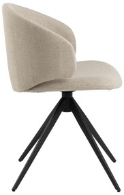 Otočná jídelní židle Ella béžová/černá
