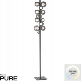 Paul Neuhaus Pure Popup Led stojaca lampa šedá Cct stmievateľná dymové sklo