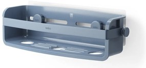 Modrá kúpeľňová polička z recyklovaného plastu bez vŕtania Flex – Umbra