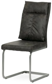 Jedálenská stolička TYRUS — kov, látka, šedá