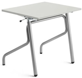 Nastaviteľná školská lavica ADJUST, 700x600 mm, HPL - šedá, strieborná