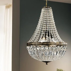 Orion HL 6-1497/3 - Krištáľový luster na reťazi ARILA 3xE27/60W/230V hnedá/patina
