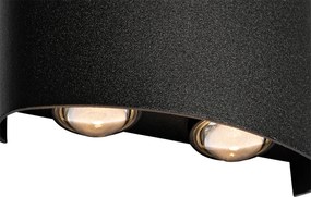 Vonkajšia nástenná lampa čierna vrátane LED 4-žiarovkové IP54 - Silly