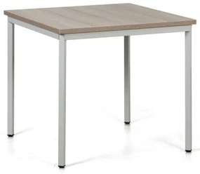 Jedálenský stôl TRIVIA, svetlo sivá konštrukcia, 800 x 800 mm, dub prírodný