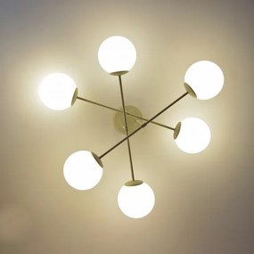 Prisadené stropné svietidlo MOON 6xE27/15W/230V krémové