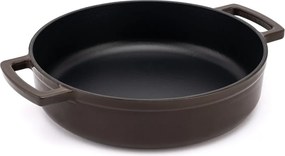 Elmich Smaltovaný liatinový nízky hrniec Ember 28 cm hnedý