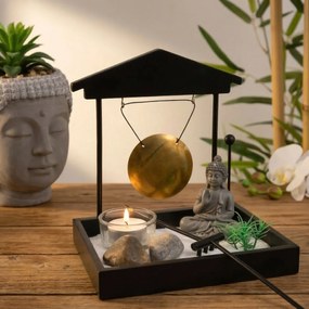 Dekoračná soška Buddy, 12x15x16 cm, čierna