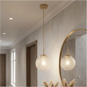 Brilagi - Závesné svietidlo na lanku STELLA 1xE27/60W/230V, priemer 18 cm, béžová/zlatá