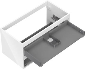 Mexen Box-A, závesná skrinka 90 cm, 2 zásuvky, biela lesklá, 91AX0-0900-470-2-00
