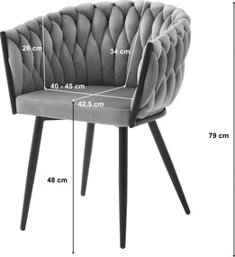 Zamatové jedálenské kreslo ORION VELVET so striebornými nohami, zelené