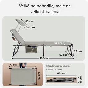 InternetovaZahrada Záhradné lehátko Ibiza - krémové