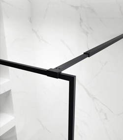 Erga Paris, sprchová zástena Walk-In 130x200 cm v čiernom ráme, 8mm číre sklo, čierny profil, ERG-V02-PARIS-130x200-BF