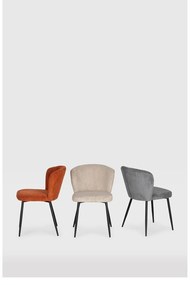 Sivé menčestrové jedálenské stoličky v súprave 4 ks Megan – Marckeric