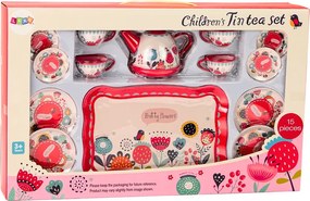 LEAN Toys Kávová súprava Šálky na čaj Kanvica Podnos Červená kaviareň 15 ele.