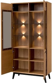 Vitrína Lazure 12 s LED osvětlením 95 cm dub Rustikal karamelový