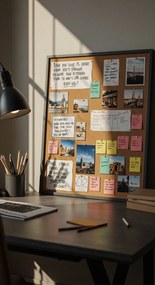 Toptabule.sk  Korková tabuľa v drevenom ráme + 9 farieb rámu 90x60 cm