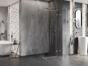 Mexen Lunar T, sklopný sprchový kút pravý 110 x 110 cm, 8mm číre sklo, oceľový profil, 834T-110-110-97-00-P