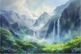 Obraz - Údolie vodopádov (90x60 cm)