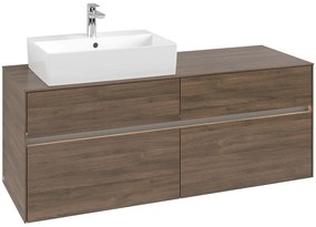 VILLEROY &amp; BOCH Collaro závesná skrinka pod umývadlo na dosku (umývadlo vľavo), 4 zásuvky, s LED osvetlením, 1400 x 500 x 548 mm, Arizona Oak, C132B0VH