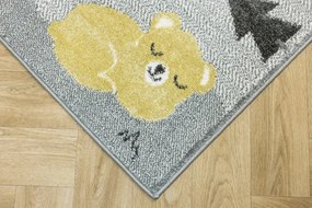 Detský koberec Lima F498A uličky / plyšové medvede, svetlosivý / krémový