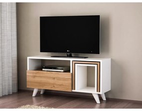 Asir TV stolík NOVELLA 51x90 cm biela/hnedá AS0661