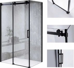 BPS-koupelny Obdĺžnikový sprchovací kút BS14C 120x90 čierna/transparent - bez vaničky