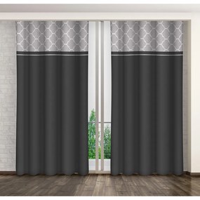 Moderný tmavo sivý záves do obývačky Dĺžka: 250 cm