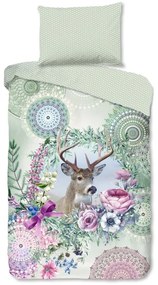 Zelené flanelové obliečky na jednolôžko 140x200 cm Romini – HIP