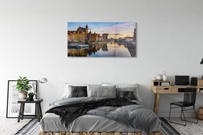 Obraz na akrylátovom skle Port of gdańsk rieky svitania 125x50 cm