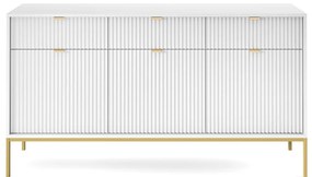 KOMODA VIGGO BIELA + ZLATÝ PODSTAVEC 154 cm
