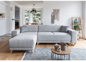 Svetlosivá rozkladacia/s úložným priestorom rohová pohovka Classy Sophie – Miuform