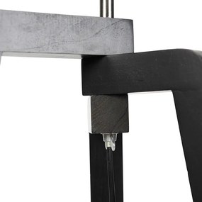 Stojaca lampa trojnožka čierna s modrým tienidlom a zlatom 50 cm - Puros