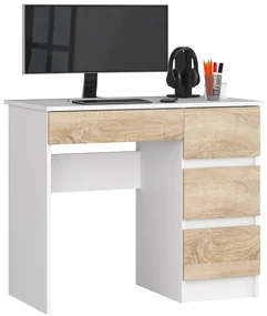 PC stolík Benicio II (biela + dub sonoma) (P). Akcia -22%. Vlastná spoľahlivá doprava až k Vám domov. 1069632