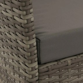 Záhradná súprava 2 kresiel, pohovky a stolíka HWC-N98 - sivá, vankúše svetlosivá