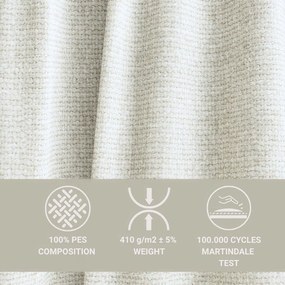 Krémovobiela ženilková rozkladacia/s úložným priestorom rohová pohovka (ľavý roh/do L) Tonga – Maison de Rêve