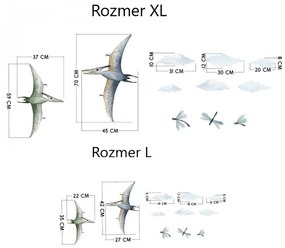 Nálepka na stenu, Lietajúce dinosaury