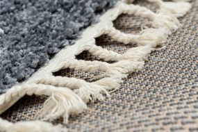 Koberec BERBER ASILA B5970, sivo - biely, strapce, Maroko Shaggy