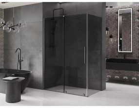 Mexen Velar, sprchový kút s posuvnými dverami 150 x 80 cm, 8mm šedé sklo, grafit brúsený, 871-150-080-41-66