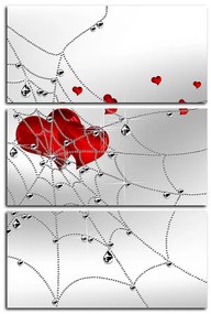 Obraz na plátne - Srdce v striebornej pavučine - obdĺžnik 778B (105x70 cm)