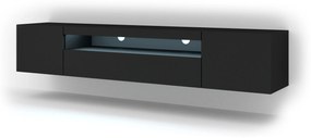 TV stolík/skrinka Aurora 200 (čierna matná) (LED). Akcia -21%. Vlastná spoľahlivá doprava až k Vám domov. 1057708
