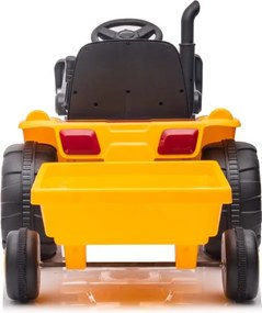 LEAN CARS Batériový traktor s prívesom S617 žltý